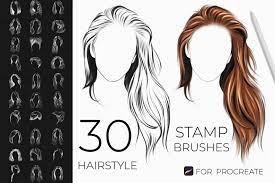 How to draw hair in procreate. 30 Hairstyle Stamps Brushes Procreate Curly Hair Brushes Procreate Hair Brushes Straight Hair Brushes Procreate Brushes Free How To Draw Hair Eyeliner Brush