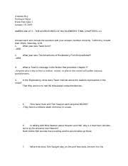 The adventures of huckleberry finn. Huck Finn Quiz 1 Docx American Lit 2 The Adventures Of Huckleberry Finn Chapters I Xi Answer Each And Include The Question With Your Answer Number Course Hero