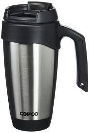 They keep your drinks hot or cold without leaking. Insulated Travel Mug 24 Ounce Non Skid With Lid And Handle Stainless Steel New Copco Mugs Insulated Travel Mugs Thermos Coffee Mug