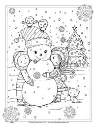 Children With Snowman And Owls Coloring Page Printable Etsy Owl Coloring Pages Free Christmas Coloring Pages Snowman Coloring Pages