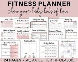 Ultimate Fitness Planner Printable Health Planner Bundle Etsy In 2020 Fitness Planner Printable Fitness Planner Health Planner