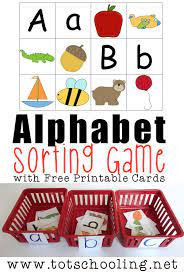 Alphabet Sorting Game With Free Printable Kids Learning Activities Preschool Learning Preschool Letters