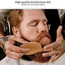 Men's Shaving Brush Set Boar Bristle Portable Barber Natural Beard Brush  for Facial Cleaning Wooden Comb Styling Tool Wholesale