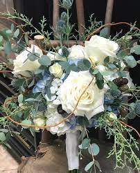 Maybe you would like to learn more about one of these? Rustic Blue And White Bridal Bouquet By Designs By Precious Petals