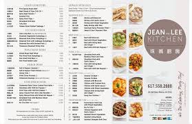 jean and lee kitchen menu in newton