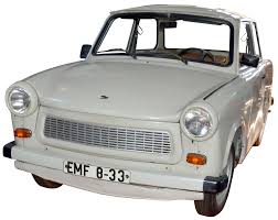 The vehicle was restored at one point. Sachsenring Trabant Raf Museum