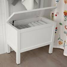 Hemnes Banc Rgmt Barre Pte Ser 4 Cro Blanc 64x37x173 Cm Ikea In 2020 White Storage Bench Storage Bench White Storage