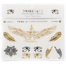 Egyptian tattoos, like many other tattoo designs from mythology or ancient cultures, are growing in popularity. Ancient Egypt Collection Metallic Temporary Tattoos Rihanna Inspired Tribetats