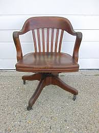 Antique Vtg Marble Shattuck Wood Oak Swivel Office Desk Courtroom Bankers Chair Wrought Iron Chairs Chair Wooden Desk Chairs