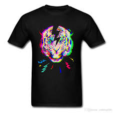 3d Colorful Tiger Roar T Shirts For Men Psychedelic View Animal Tee Shirt Men Funny Design Forest Wild Tiger Tshirt Summer