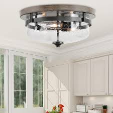 Led kitchen ceiling track lighting. Modern 3 Light Glass Full Flush Mount Ceiling Lights W 13 5 X H 6 5 Overstock 31624209