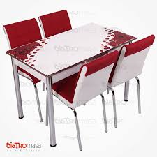 Kirmizi Gul Desenli Acilir Mutfak Masa Sandalye