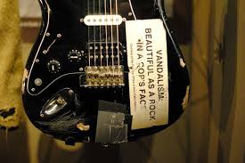 Vandalism Beautiful As A Rock In A Cops Face Sticker Vandalism Beautiful As A Rock In A Cop S Face Famous Guitars Beautiful Guitars Kurt Cobain