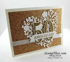 50th Anniversary Gold Card Anniversary Cards Handmade 50th Anniversary Cards Wedding Anniversary Cards
