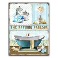 The Bathing Parlour Vintage Retro Toilet Bathroom Metal Sign Wall Door Plaque Ebay Vintage Bathrooms Metal Wall Sign Shabby Chic Bathroom