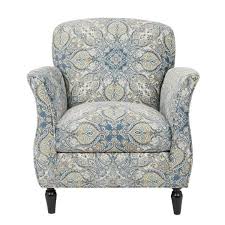 Comfort Meets Style With This Wainfleet Accent Armchair Upholstered In A Velvet Textured Fabric With An Elaborat Blue Accent Chairs Accent Arm Chairs Armchair
