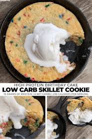 Check out our collection of deliciously satisfying healthy sweets and indulge without guilt. Low Carb Skillet Cookie A 3 Ingredient Birthday Cake Protein Cookie