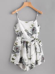 Adorewe Romwe Romwe Floral Print Random Knot Open Back Cami Romper Adorewe Com Fashion Outfits Pretty Outfits Fashion Romper