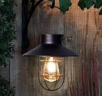 pearlstar Solar Lantern Outdoor Hanging Light Metal Solar Lamp with Warm  White Edison Bulb Design for Garden Yard Patio Proch Decor(Black)