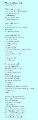When Great Trees Fall By Maya Angelou One Of The Most Beautiful Tributes Ever Written Dr Maya Angelou Worte Zitate Spruche Schone Worte