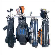 Keeping your stuff up and off the floor of your garage, this sturdy storage option offers room for two large golf bags, shoes and other accessories. Monkey Bars 04006 Large Golf Bag Rack