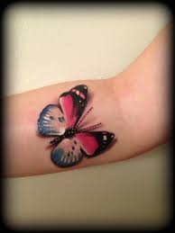This butter flower is a good option for butterfly tattoos on the back. Realistic Pink And Blue Butterfly Tattoo 3d By Calebslabzzzgraham On Deviantart