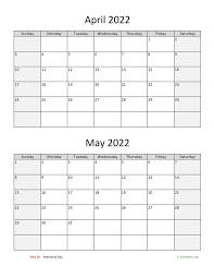 April And May 2022 Calendar Wikidates Org
