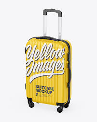 Download Travel Suitcase Mockup Half Side View In Object Mockups On Yellow Images Object Mockups
