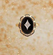 Antique Ring Antique 1920s Black Onyx And Diamond Ring Black Gold Jewelry Antique Rings Vintage Rings