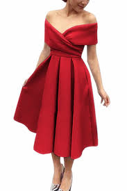Simple Red Satin Off Shoulder V Neck Bridesmaid Dress Short Party Dress Red Dresses Classy Belted Midi Dress Simple Red Dress