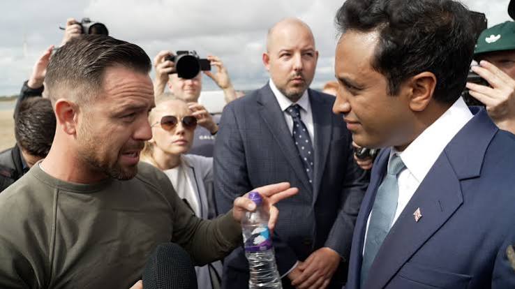 The organiser of the weekend’s anti-migrant protests in Portsmouth interrupted a Sky News interview to set out his plan and defend the wearing of masks by demonstrators.