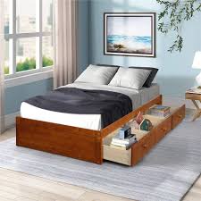 These beds are lower in height and have a very modern look and simplistic design. Amazon Com Twin Daybed With Storage Drawers Solid Wood Japanese Style Low Platform Bed Frame Adults Tatami Bed For Small Spaces Room No Box Spring Needed Oak Kitchen Dining