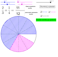 Cvičení online, mnoho různých způsobů procvičování: Scitani Zlomku 02 Geogebra