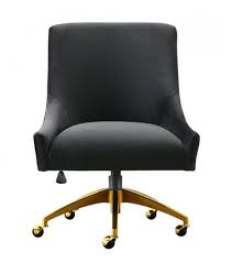It's made with a series of flat bands wrapped in polyester; Black Velvet Swivel Office Desk Chair Gold Base Wheels