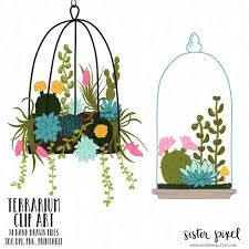 Cactus And Succulent Terrarium Digital Clip Art Files Clip Art Digital Clip Art Succulent Terrarium