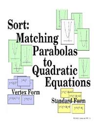 Matching Graphs Of Parabola With Quadratic Equations Review Activity Quadratics Quadratic Equation Algebra Resources