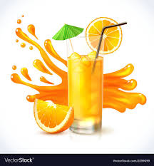 Orange Vitamin Juice In Glass With Straw And Cocktail Umbrella Emblem Vector Illustration Download A Free Preview Or Hi Orange Juice Orange Cocktail Umbrellas