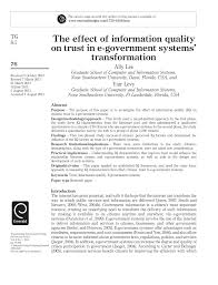 Each unit is guaranteed to meet or exceed oem performance. Pdf The Effect Of Information Quality On Trust In E Government Systems