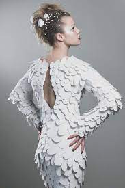 Grungy Patriotic Fashion Paper Dress Recycled Dress Eco Wedding Dress
