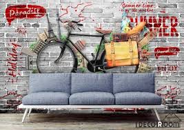 Check spelling or type a new query. Black Brick Wall 3d Bicycle Restaurant Art Wall Murals Wallpaper Decal Idecoroom