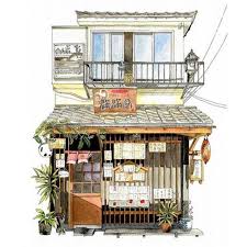 Kins Art Instagram Storefront At Yanaka Tokyo Japan I Discovered This Shop While I Was Walk Building Illustration Concept Art Japanese Buildings