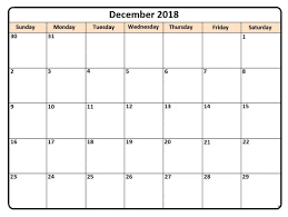 December 2018 Printable Calendar Monthly Planner Printable Calendar Pdf Monthly Calendar Template Printable Blank Calendar