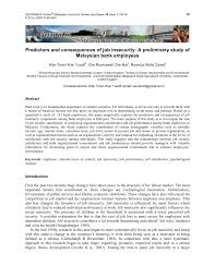 Focusing on a crucial stage in developmental psychology, this masters programme equips graduate learners like yourself with new insights on how children learn and the way they interact with their surroundings. Pdf Predictors And Consequences Of Job Insecurity A Preliminary Study Of Malaysian Bank Employees