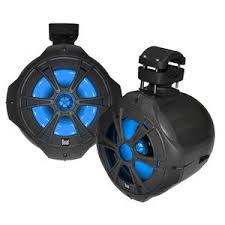 Dual 2 Way Wakeboard Tower Speakers With Blue Illuminite Led Lighting West Marine