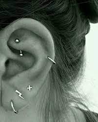 Rook Heliex And Third Ear Piercings Cute Ear Piercings Earings Piercings Cute Piercings