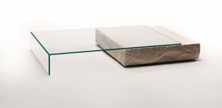 Limestone and brass sculpted coffee table by frederic saulou. Glass And Limestone Coffee Table By Claudio Silvestrin For Glas Italia