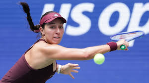 Jessica Pegula competing in a professional tennis match