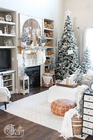 Wood And White Christmas Living Room Decor With Boho Accents Tour 2019 Christmas Living Rooms Christmas Decorations Living Room Modern Christmas Living Room