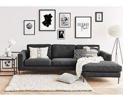 Ecksofa Cucita 3 Sitzer In Anthrazit Mit Metall Fussen Westwingnow Grey Couch Living Room Grey Sofa Living Room Dark Grey Couch Living Room