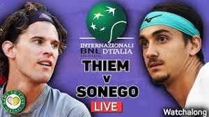 Der return von thiem fliegt hinter die grundlinie und er. Thiem Vs Sonego Atp Rome Masters 2021 Live Gtl Tennis Watchalong Youtube